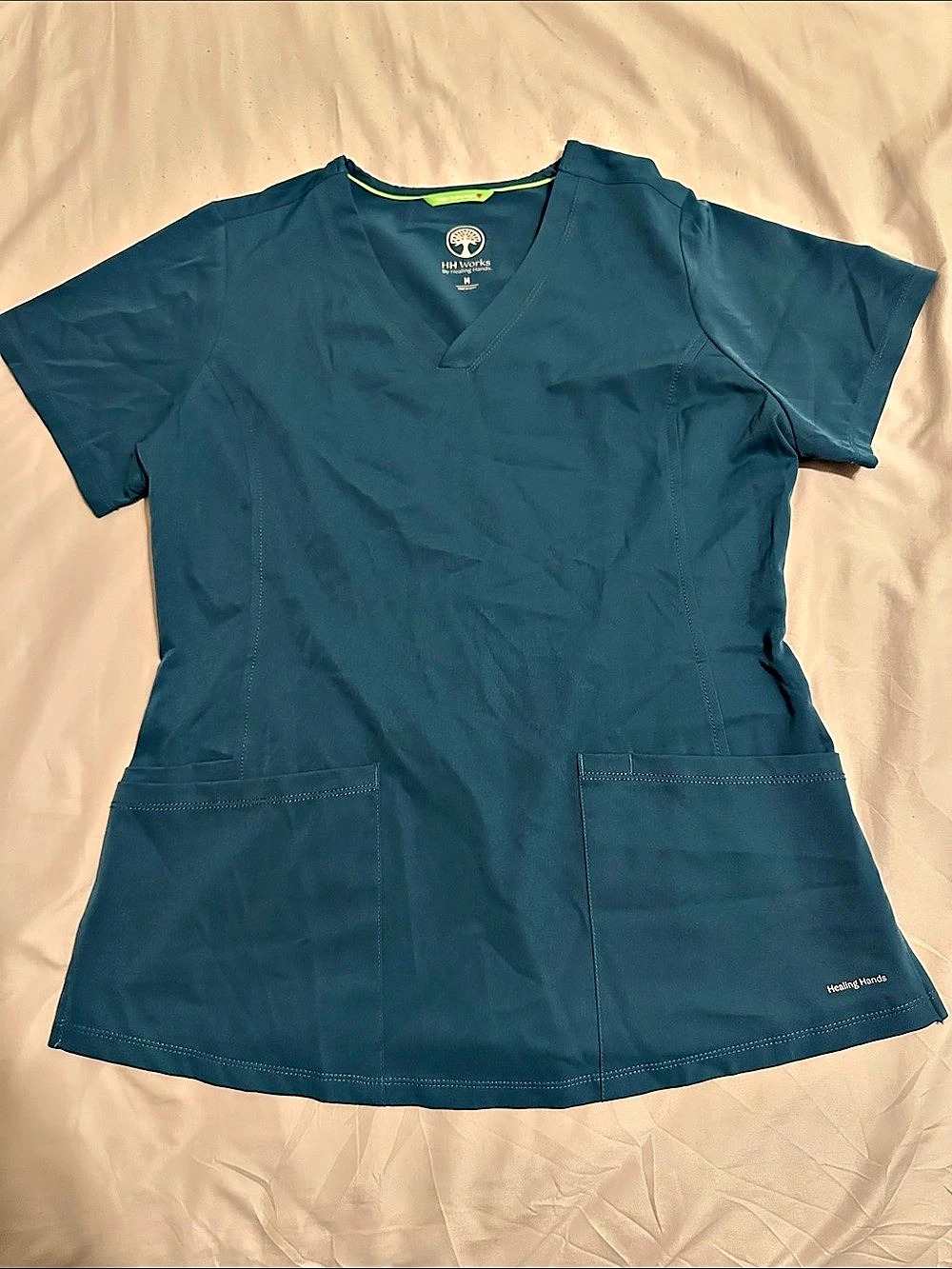Healing Hands HH Works Monica V-Neck Scrub Top Caribbean Blue